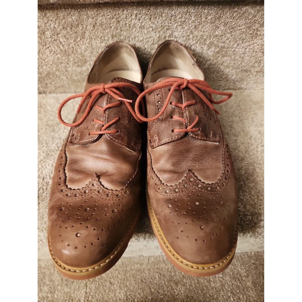 Pikolinos Men's Light Brogue Wingtip Dress Shoes in Brown Leather Size 42 US 9